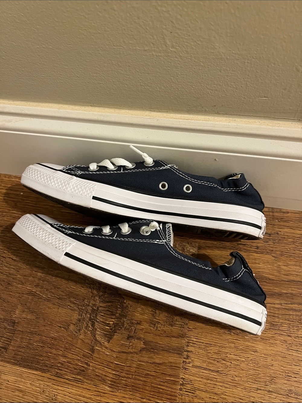 Converse All Star Low Top Sneakers - Blue  & White - Picture 3 of 8